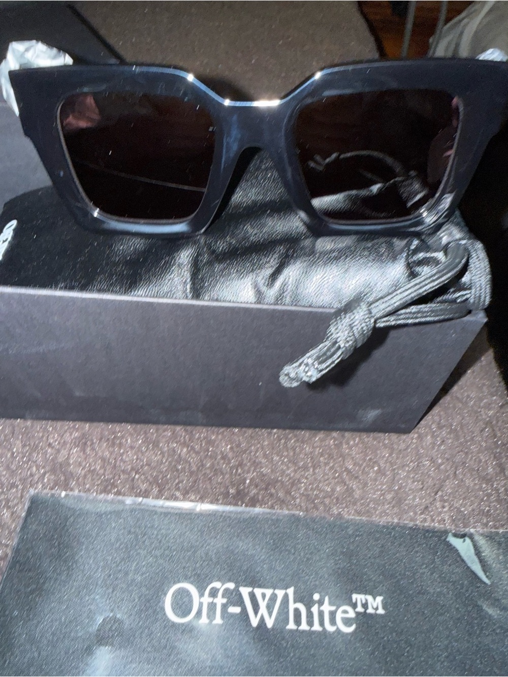 Off-White Black Oversized Square Sunglasses